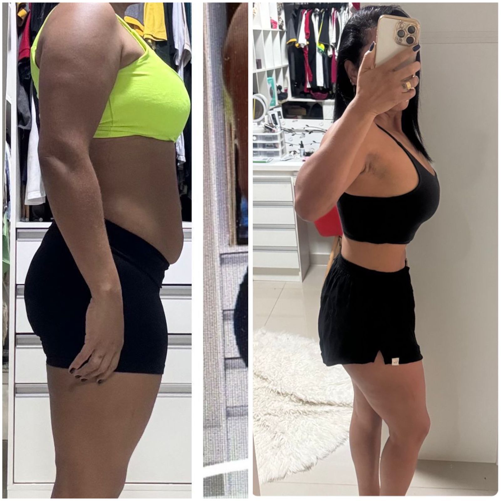 Antes e depois de aluna 1